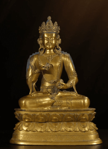 十七世纪铜鎏金金刚萨埵坐像 